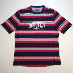 Morvelo Men's Small Multicolor Stripe Perforated Breathable Cycling T-shirt